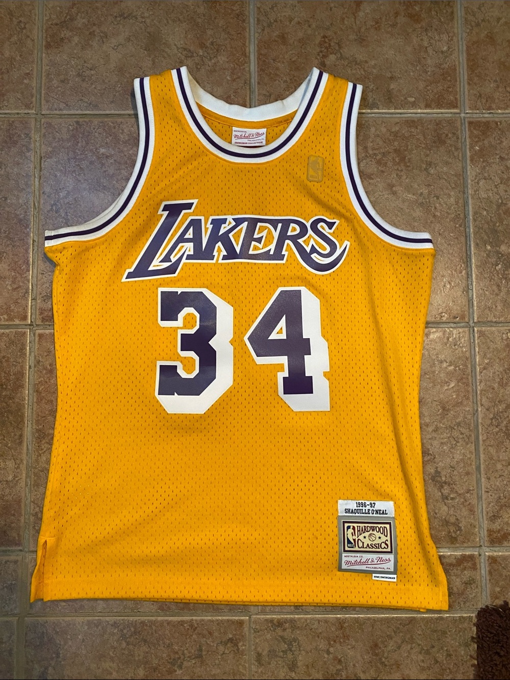 Mitchell & Ness Swingman Lakers Shaquille O’Neal Hardwood Classics Jersey Sz Med